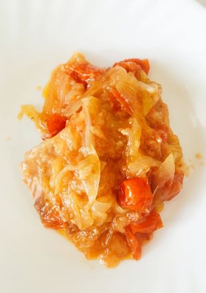 鮭とトマトと玉ねぎの塩麹焼き-レシピのメイン写真