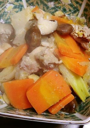 塩糀漬け鶏もも肉と甘栗で根菜の煮物を～-レシピのメイン写真