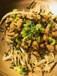 毎日の納豆●納豆ともやし炒めの前菜-レシピのメイン写真
