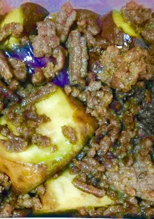 簡単牛ひき肉とお茄子のコンソメ炒め-レシピのメイン写真
