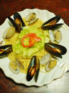 春キャベツとアサリ・ムール貝のスパゲティ-レシピのメイン写真