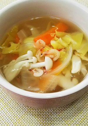 桜えびとたっぷり野菜のエスニックスープ。-レシピのメイン写真