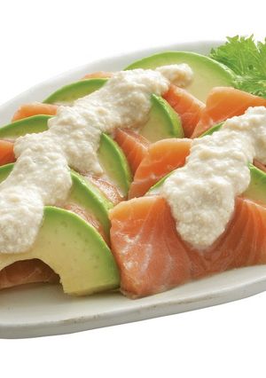 アボカドとサーモンの豆腐ソースかけ-レシピのメイン写真