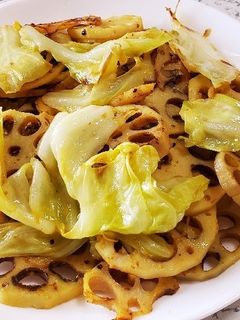 超簡単!キャベツとれんこんマスタード炒め-レシピのメイン写真