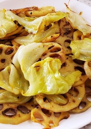 超簡単！キャベツとれんこんマスタード炒め-レシピのメイン写真