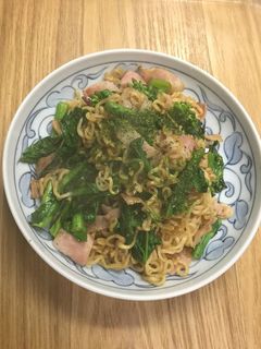 菜の花とベーコン入り・焼きそば-レシピのメイン写真