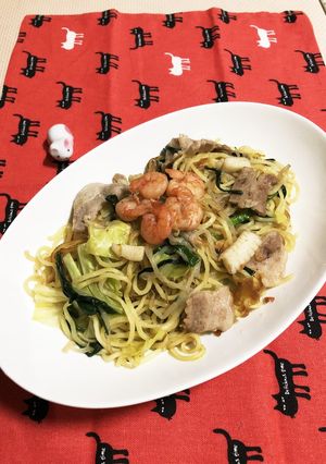 先にかた焼き麺にして♡ふっくら塩焼きそば-レシピのメイン写真