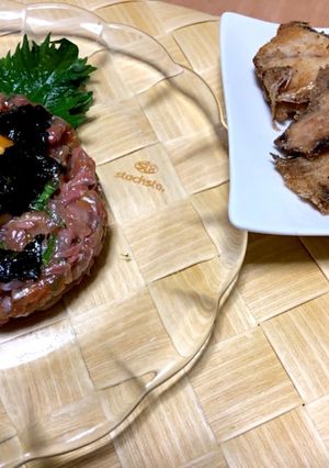 アジのユッケ風&骨せんべい-レシピのメイン写真