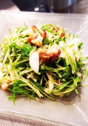 簡単 焼鳥と新玉ねぎと水菜のサラダ-レシピのメイン写真
