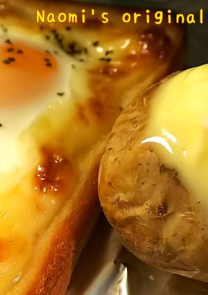 簡単☆目玉焼きトースト＆じゃがバター♪-レシピのメイン写真