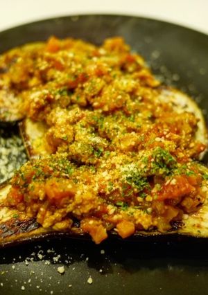 焼きナスのボロネーゼ乗せ-レシピのメイン写真