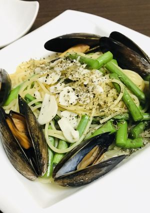 アスパラガスとムール貝のパスタ-レシピのメイン写真