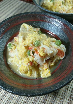 えんどう豆と高野豆腐の卵とじ-レシピのメイン写真
