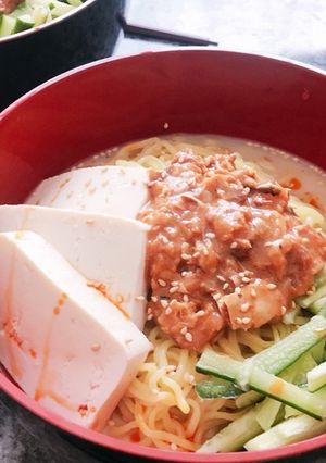 簡単サバの味噌煮缶ごま担々麺-レシピのメイン写真