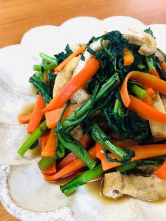 春菊と油揚げの炒め煮-レシピのメイン写真