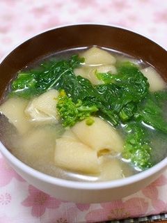菜の花と薄揚げの味噌汁-レシピのメイン写真