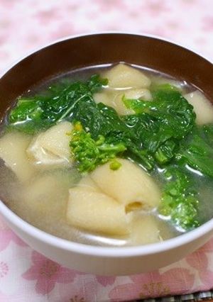菜の花と薄揚げの味噌汁-レシピのメイン写真