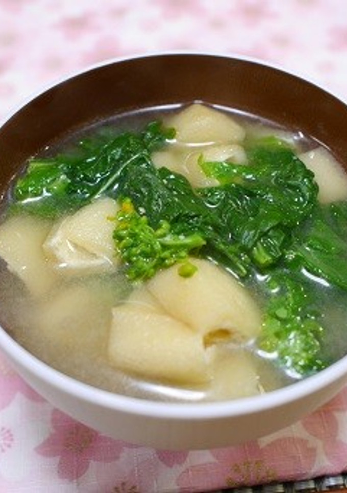 菜の花と薄揚げの味噌汁-レシピのメイン写真