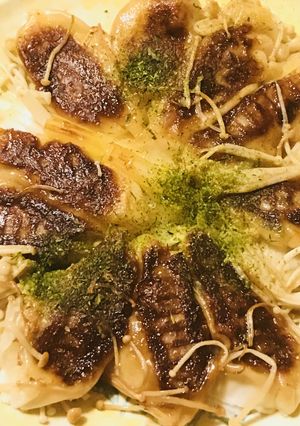 長ネギ&えのきと蒸し焼き餃子-レシピのメイン写真
