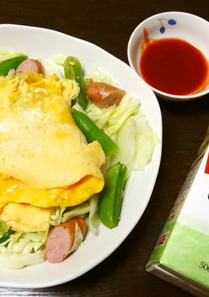 温野菜とトロトロオムレツのサラダ-レシピのメイン写真