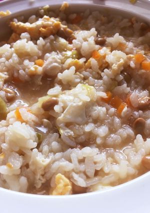 ありもの野菜で☆納豆みそ雑炊/幼児食にも-レシピのメイン写真
