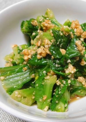 白菜トウ立ち菜のピーナッツ和え-レシピのメイン写真