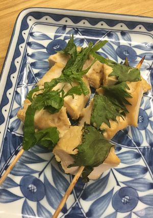 みそ風味の焼鳥(青しそをプラスしました)-レシピのメイン写真