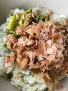 納豆と回鍋肉のご飯-レシピのメイン写真