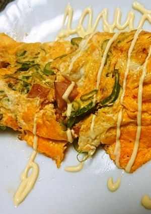 まるでホテルの朝食・ハムとネギのオムレツ-レシピのメイン写真