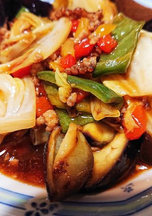 酢豚の素でひき肉野菜炒め-レシピのメイン写真