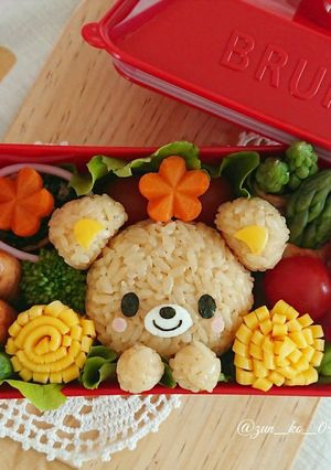 キャラ弁☆クマちゃんのピクニック弁当-レシピのメイン写真