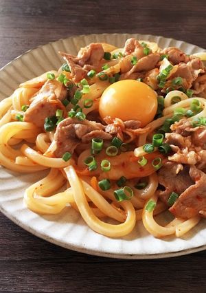 電子レンジde豚キムチうどん-レシピのメイン写真