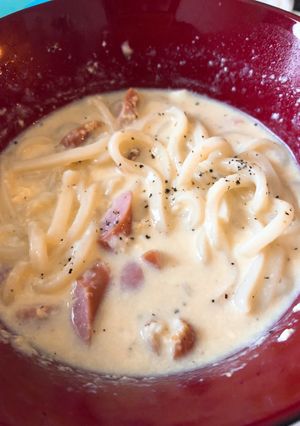 簡単カルボうどん(自分用メモ)-レシピのメイン写真