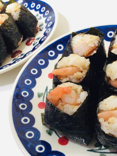 簡単*揚げないダブル海老天むす-レシピのメイン写真