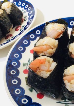 簡単＊揚げないダブル海老天むす-レシピのメイン写真