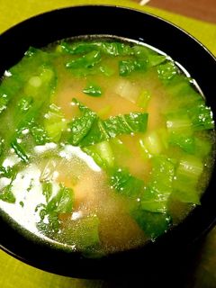厚揚げと白菜菜花の味噌汁-レシピのメイン写真