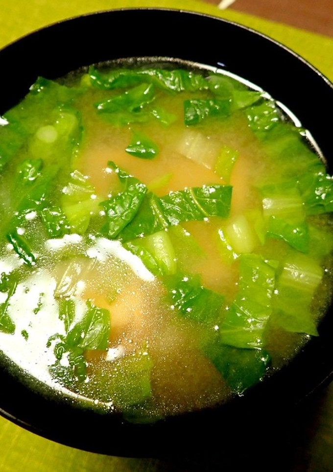 厚揚げと白菜菜花の味噌汁-レシピのメイン写真