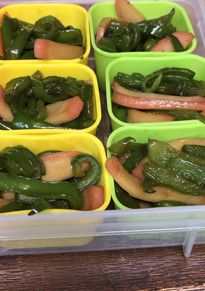 お弁当の冷凍副菜 ピーマンとかまぼこの-レシピのメイン写真