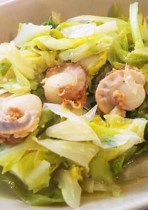 キャベツとベビーホタテの醤油バター蒸し-レシピのメイン写真