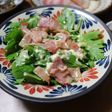 セロリの葉とベーコンのマヨポンサラダ