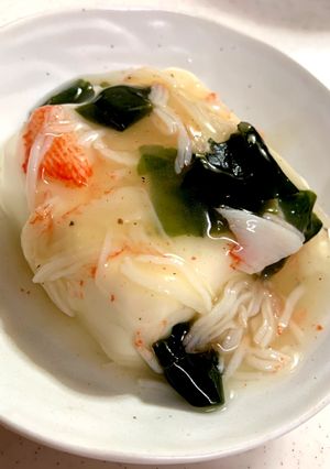 温豆腐☆カニカマとワカメのお豆腐あんかけ-レシピのメイン写真