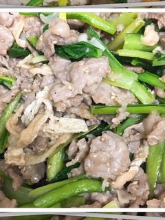 小松菜牛肉油揚げの塩炒め-レシピのメイン写真