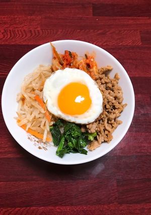春のビピンパ☆きれいな目玉焼きを乗せて-レシピのメイン写真