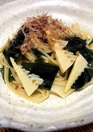 [春の和パスタ]わかたけパスタ-レシピのメイン写真