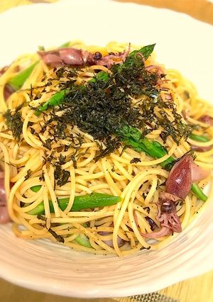 ホタルイカとアスパラガスの和風パスタ-レシピのメイン写真