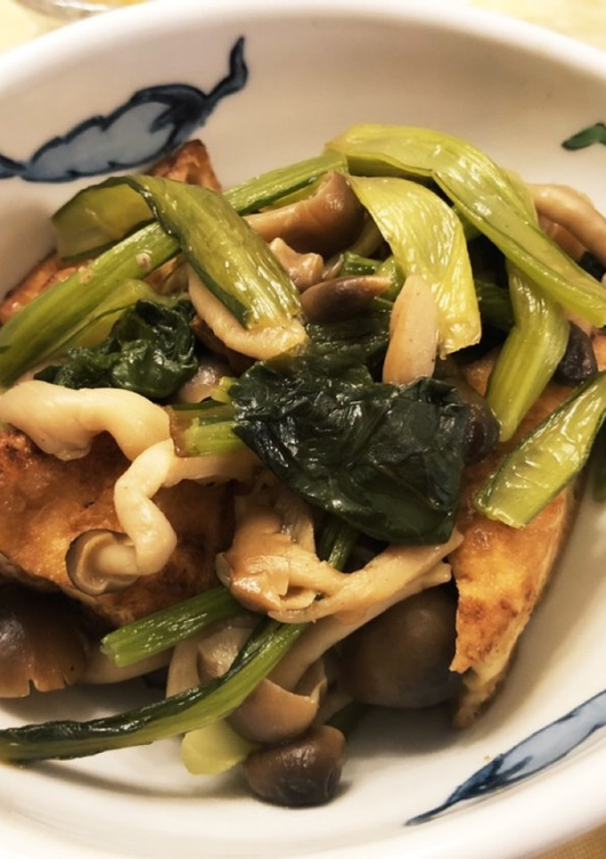 小松菜としめじの厚揚げ簡単煮 みりん無し-レシピのメイン写真