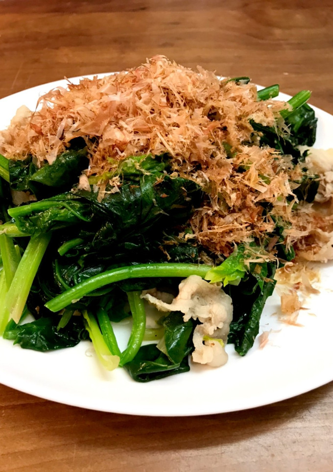 ほうれん草と豚肉の炒め物-レシピのメイン写真