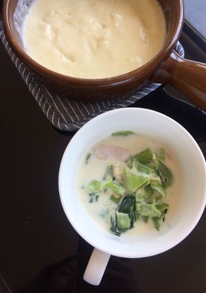 青梗菜とベーコンのミルクスープ-レシピのメイン写真