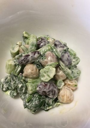 のらぼう菜とミックスビーンズのサラダ-レシピのメイン写真