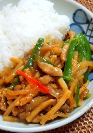 チンジャオロース丼-レシピのメイン写真